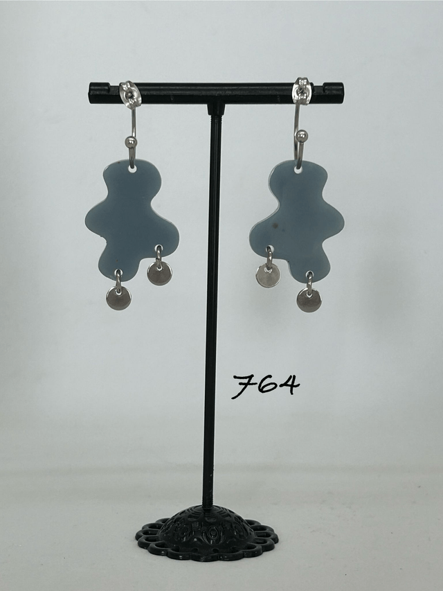 🩶Boucles d’oreilles demi-créoles – Résine Époxy & Acier Inoxydable - Réf. 764
