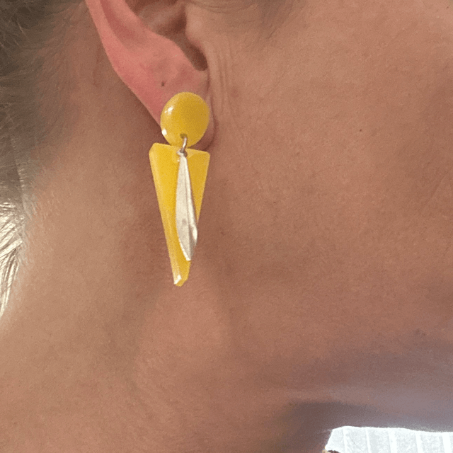 💛 Boucles d'oreilles Soleil Graphique – Réf. 594 