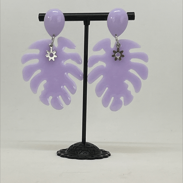 💜 Boucles d’oreilles "Résine Époxy Jungle Mood" - Réf. 694