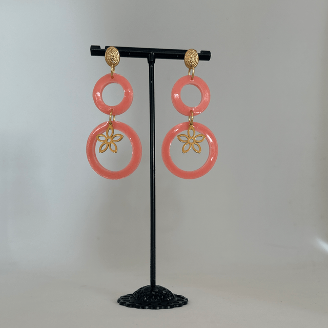 🩷Boucles d’oreilles “Fleur de Résine” – Réf. 673