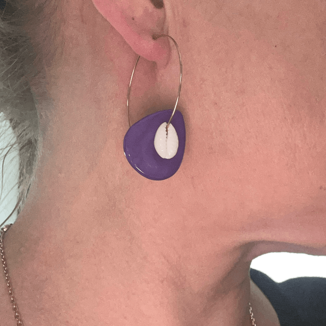 💜Boucles d’oreilles "Purple Shell" - Ref : 105