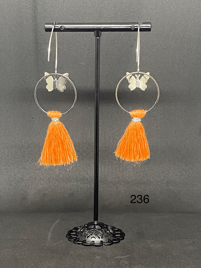 🧡Boucles d’oreilles “Papillon Orange” -  Réf. 236
