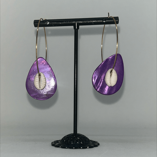 💜Boucles d’oreilles "Purple Shell" - Ref : 105