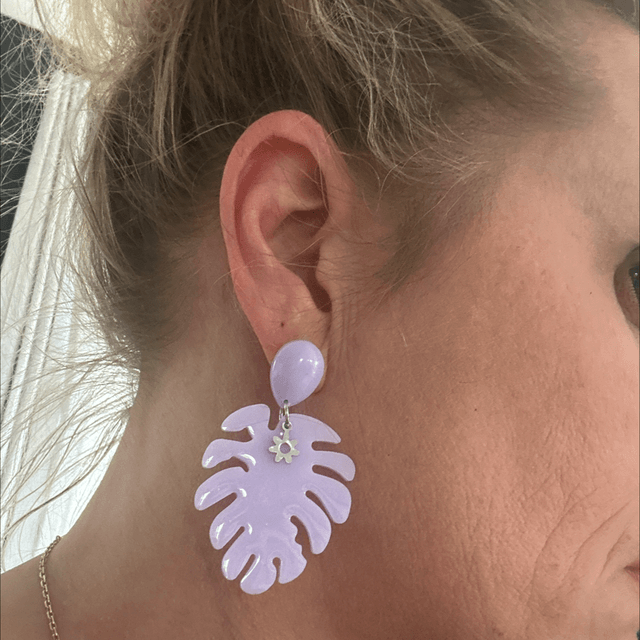 💜 Boucles d’oreilles "Résine Époxy Jungle Mood" - Réf. 694