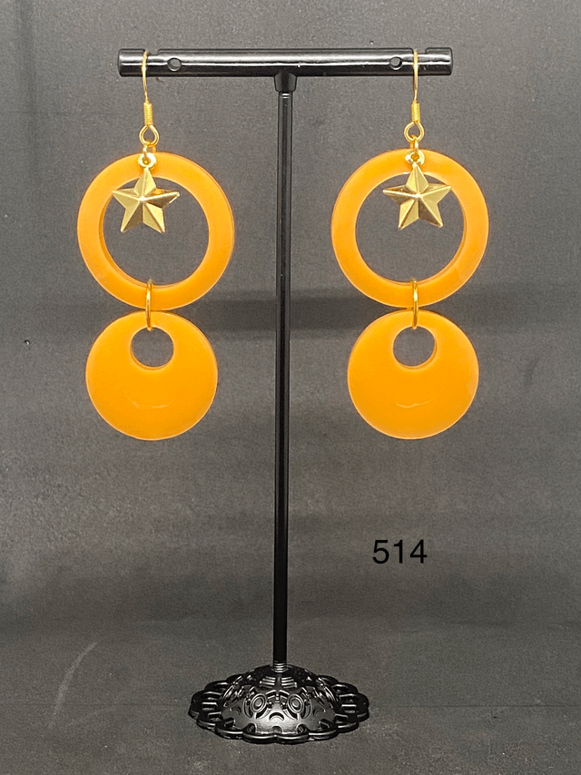 🧡 Boucles d’oreilles “Star Disco”  –  Réf. 514 