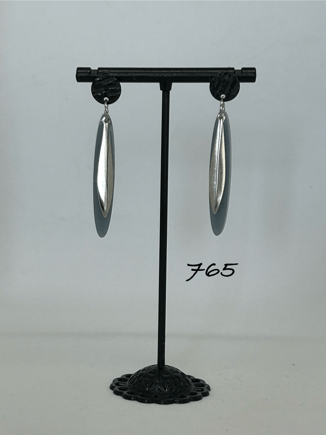 🩶Boucles d’oreilles ellipse – Résine & Acier inoxydable - Réf. 765