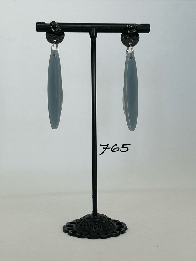 🩶Boucles d’oreilles ellipse – Résine & Acier inoxydable - Réf. 765