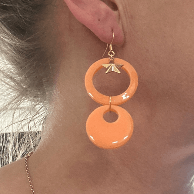 🧡 Boucles d’oreilles “Star Disco”  –  Réf. 514 