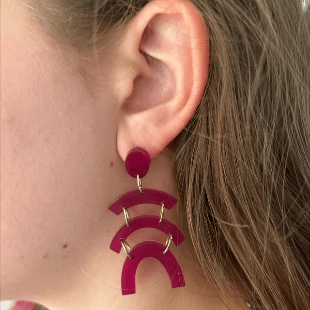 🩷Boucles d’oreilles “Arc Graphique” – Réf. 702