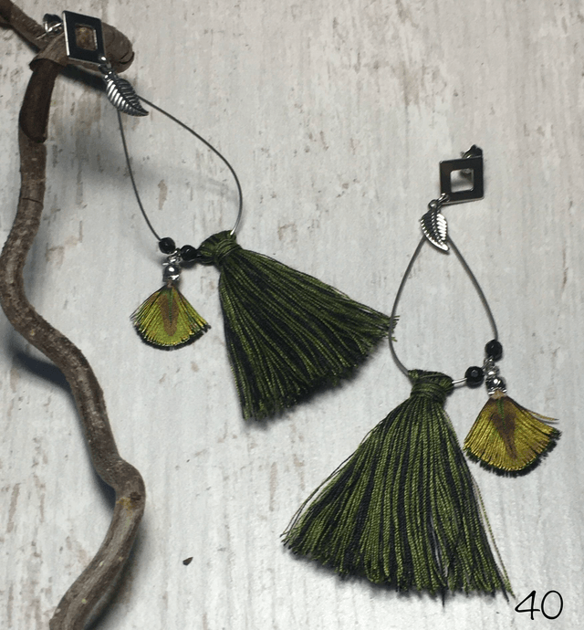 💚 Boucles d'oreilles Pompon ! – Réf. 40 