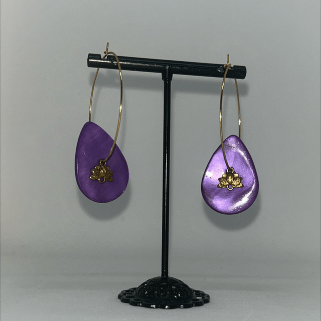 💜Boucles d’oreilles "Purple Shell" - Ref : 105