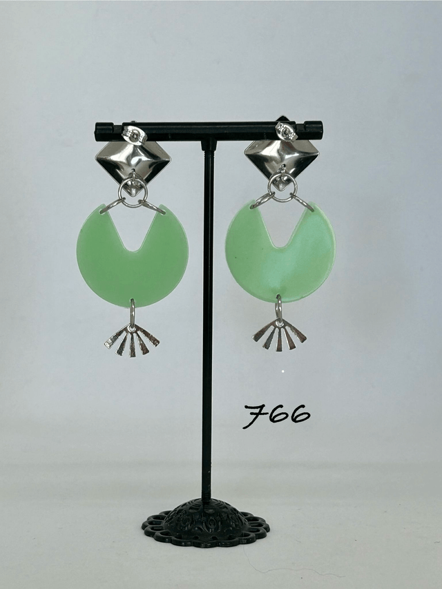 💚Boucles d’oreilles vert "jade" – Résine & acier inoxydable - Réf. 766