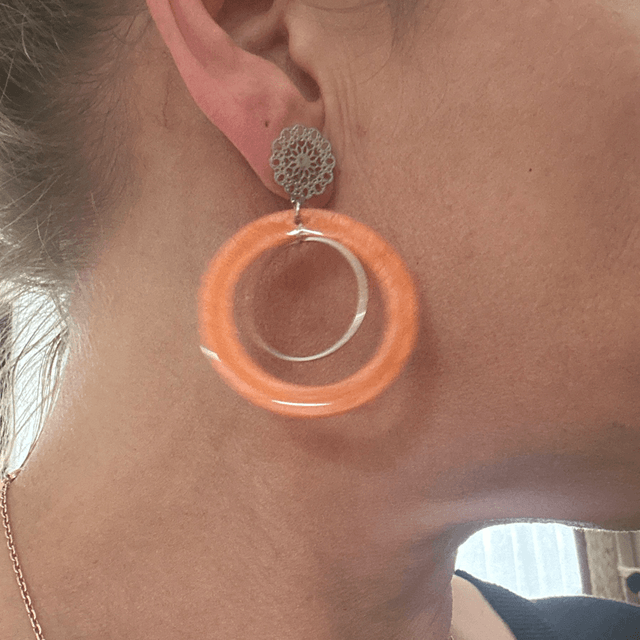 🧡 Boucles d’oreilles “Orange Chic” - Réf. 447 