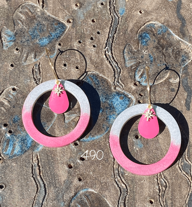 🌸 Créoles dorées “Rose Comète” – Réf. 490