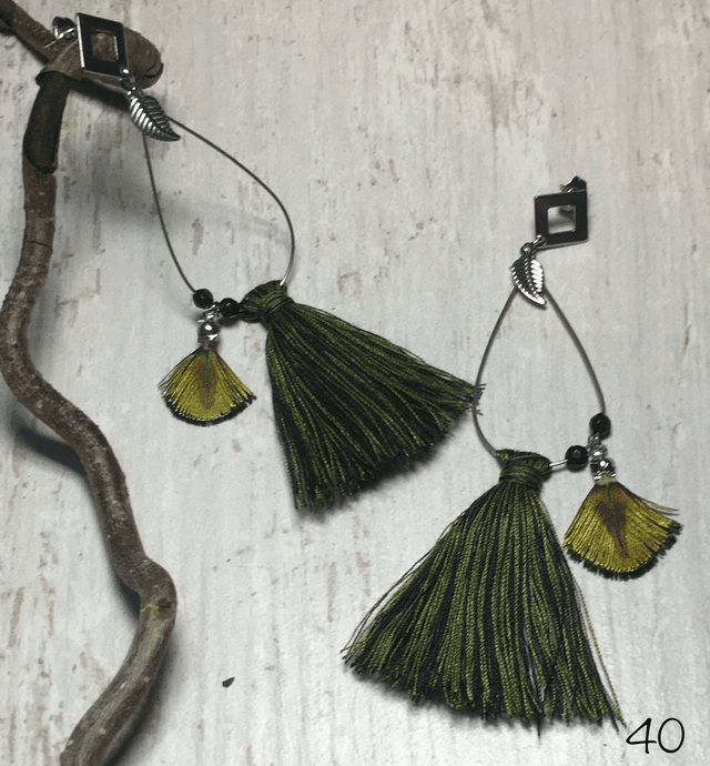💚 Boucles d&#039;oreilles Pompon ! – Réf. 40 