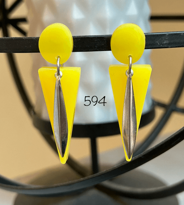 💛 Boucles d&#039;oreilles Soleil Graphique – Réf. 594 
